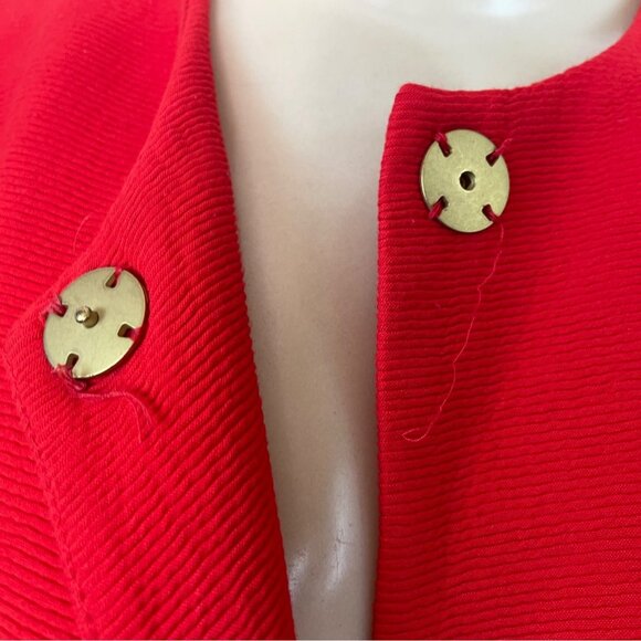 Zara Women’s Red Long Sleeve Open Front Coat With Pockets Sz M - Picture 6 of 8